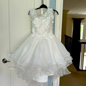 White cocktail reception dress